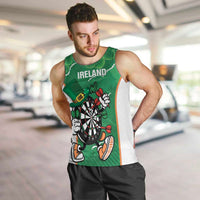 Personalised Ireland Darts Men Tank Top Irish Dartboard Mascot Shamrock Pattern - Wonder Print Shop