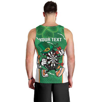 Personalised Ireland Darts Men Tank Top Irish Dartboard Mascot Shamrock Pattern - Wonder Print Shop