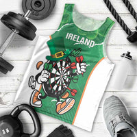 Personalised Ireland Darts Men Tank Top Irish Dartboard Mascot Shamrock Pattern - Wonder Print Shop