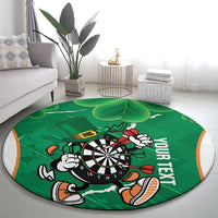 Personalised Ireland Darts Round Carpet Irish Dartboard Mascot Shamrock Pattern