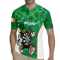 Personalised Ireland Darts Rugby Jersey Irish Dartboard Mascot Shamrock Pattern - Wonder Print Shop