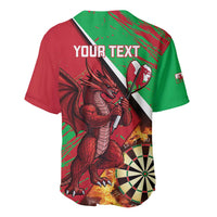 Personalised Wales Darts Baseball Jersey Welsh Dragon - Grunge Style - Wonder Print Shop