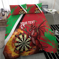 Personalised Wales Darts Bedding Set Welsh Dragon - Grunge Style - Wonder Print Shop
