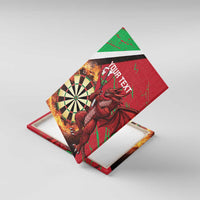 Personalised Wales Darts Canvas Wall Art Welsh Dragon - Grunge Style - Wonder Print Shop