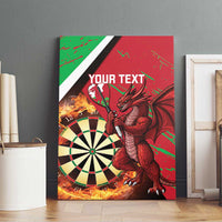 Personalised Wales Darts Canvas Wall Art Welsh Dragon - Grunge Style - Wonder Print Shop