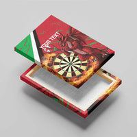Personalised Wales Darts Canvas Wall Art Welsh Dragon - Grunge Style - Wonder Print Shop