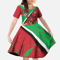 Personalised Wales Darts Family Matching Off Shoulder Maxi Dress and Hawaiian Shirt Welsh Dragon - Grunge Style - Wonder Print Shop