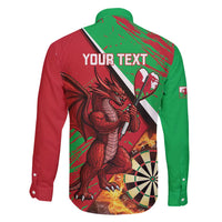 Personalised Wales Darts Family Matching Off Shoulder Maxi Dress and Hawaiian Shirt Welsh Dragon - Grunge Style - Wonder Print Shop