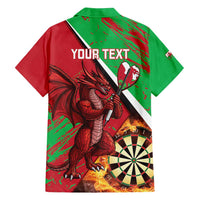 Personalised Wales Darts Family Matching Puletasi and Hawaiian Shirt Welsh Dragon - Grunge Style - Wonder Print Shop