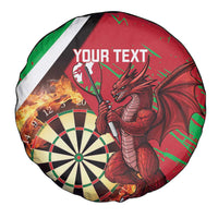 Personalised Wales Darts Spare Tire Cover Welsh Dragon - Grunge Style - Wonder Print Shop