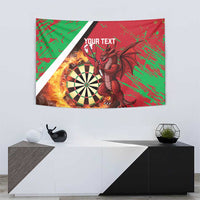 Personalised Wales Darts Tapestry Welsh Dragon - Grunge Style - Wonder Print Shop