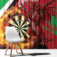 Personalised Wales Darts Window Curtain Welsh Dragon - Grunge Style - Wonder Print Shop