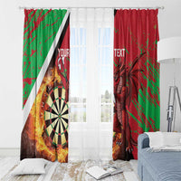Personalised Wales Darts Window Curtain Welsh Dragon - Grunge Style - Wonder Print Shop