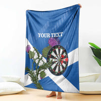 Personalised Scotland Darts Blanket Scottish Thistle - Flag Style