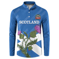Personalised Scotland Darts Button Sweatshirt Scottish Thistle - Flag Style - Wonder Print Shop