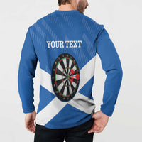 Personalised Scotland Darts Button Sweatshirt Scottish Thistle - Flag Style - Wonder Print Shop