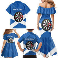 Personalised Scotland Darts Family Matching Mermaid Dress and Hawaiian Shirt Scottish Thistle - Flag Style - Wonder Print Shop