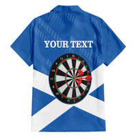 Personalised Scotland Darts Family Matching Off The Shoulder Long Sleeve Dress and Hawaiian Shirt Scottish Thistle - Flag Style - Wonder Print Shop