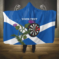 Personalised Scotland Darts Hooded Blanket Scottish Thistle - Flag Style