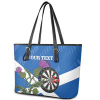 Personalised Scotland Darts Leather Tote Bag Scottish Thistle - Flag Style - Wonder Print Shop
