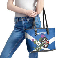 Personalised Scotland Darts Leather Tote Bag Scottish Thistle - Flag Style - Wonder Print Shop