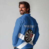 Personalised Scotland Darts Long Sleeve Polo Shirt Scottish Thistle - Flag Style - Wonder Print Shop