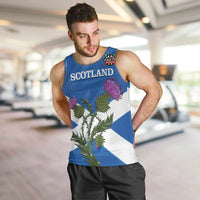 Personalised Scotland Darts Men Tank Top Scottish Thistle - Flag Style - Wonder Print Shop