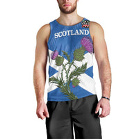Personalised Scotland Darts Men Tank Top Scottish Thistle - Flag Style - Wonder Print Shop