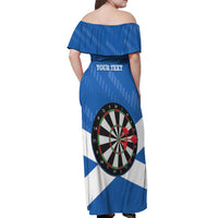 Personalised Scotland Darts Off Shoulder Maxi Dress Scottish Thistle - Flag Style - Wonder Print Shop