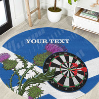 Personalised Scotland Darts Round Carpet Scottish Thistle - Flag Style