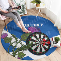 Personalised Scotland Darts Round Carpet Scottish Thistle - Flag Style