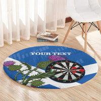 Personalised Scotland Darts Round Carpet Scottish Thistle - Flag Style