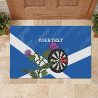 Personalised Scotland Darts Rubber Doormat Scottish Thistle - Flag Style - Wonder Print Shop