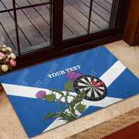 Personalised Scotland Darts Rubber Doormat Scottish Thistle - Flag Style - Wonder Print Shop