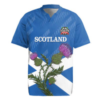 Personalised Scotland Darts Rugby Jersey Scottish Thistle - Flag Style - Wonder Print Shop