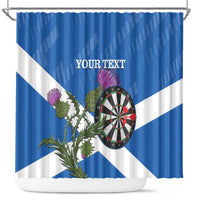 Personalised Scotland Darts Shower Curtain Scottish Thistle - Flag Style