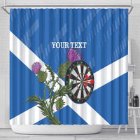 Personalised Scotland Darts Shower Curtain Scottish Thistle - Flag Style