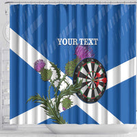 Personalised Scotland Darts Shower Curtain Scottish Thistle - Flag Style