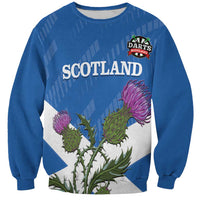 Personalised Scotland Darts Sweatshirt Scottish Thistle - Flag Style - Wonder Print Shop