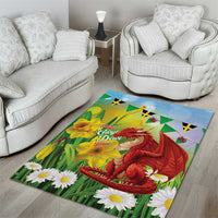 Wales Saint David's Day Area Rug Dydd Gwyl Dewi Hapus Dragon Daffodil - Wonder Print Shop