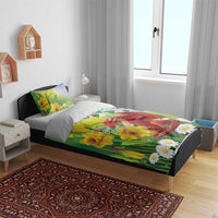 Wales Saint David's Day Bedding Set Dydd Gwyl Dewi Hapus Dragon Daffodil - Wonder Print Shop