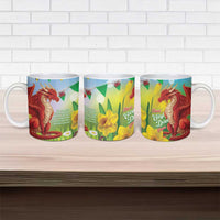 Wales Saint David's Day Ceramic Mug Dydd Gwyl Dewi Hapus Dragon Daffodil - Wonder Print Shop