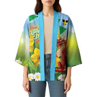 Wales Saint David's Day Kimono Dydd Gwyl Dewi Hapus Dragon Daffodil - Wonder Print Shop