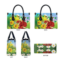 Wales Saint David's Day Leather Bag Dydd Gwyl Dewi Hapus Dragon Daffodil - Wonder Print Shop