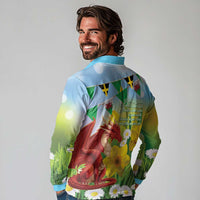 Wales Saint David's Day Long Sleeve Polo Shirt Dydd Gwyl Dewi Hapus Dragon Daffodil - Wonder Print Shop