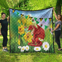 Wales Saint David's Day Quilt Dydd Gwyl Dewi Hapus Dragon Daffodil - Wonder Print Shop