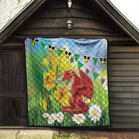 Wales Saint David's Day Quilt Dydd Gwyl Dewi Hapus Dragon Daffodil - Wonder Print Shop