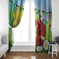 Wales Saint David's Day Window Curtain Dydd Gwyl Dewi Hapus Dragon Daffodil - Wonder Print Shop