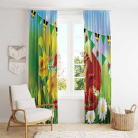 Wales Saint David's Day Window Curtain Dydd Gwyl Dewi Hapus Dragon Daffodil - Wonder Print Shop