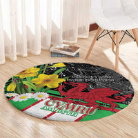 Wales Saint David's Day Round Carpet Cymru Am Byth Welsh Dragon - Wonder Print Shop